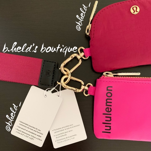 lululemon Dual Pouch Wristlet in Sonic Pink/Pomegranate/Black Gold OS New NWT - Picture 4 of 15